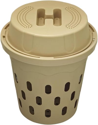 Wormenbak Ondergronds - Compostcontainer Tuin - Afval Verwerken - Efficiënte Luchtcirculatie - 25.9 x 25.5 x 26.4 cm - Beige