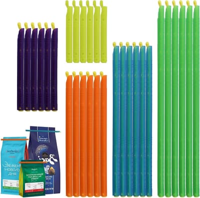 Set van 30 veelzijdige snackclips, 9/12.5/18.5/22.5/28.5 cm, herbruikbare afsluitclips voor voedselopslag en versheid behoud