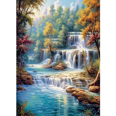 diamond painting Landschap met Stromend Water, 30*40cm/15.75*11.81in