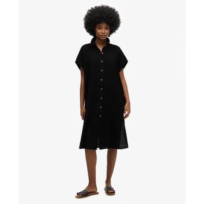 Superdry - Oversized midi-overhemdjurk - Dames - Jurken