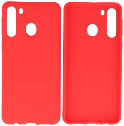 Hoesje Geschikt voor de Samsung Galaxy A21 - Backcover Color Telefoonhoesje - Rood