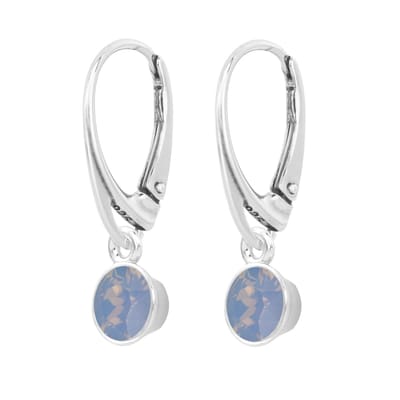 ARLIZI 2473 Oorbellen opaal blauw Swarovski kristal hanger - sterling zilver - 2,5 cm