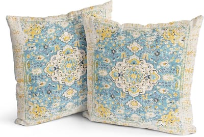 Set van 2 Boho Kussenslopen 50 x 50 cm met Bloemenprint en Dubbelzijdig Ontwerp - Decoratieve Kussenhoezen voor Tuinmeubelen en Bedden