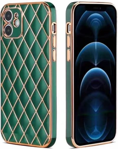 Hoesje geschikt voor Samsung Galaxy S22 Ultra - Backcover - Ruitpatroon - Siliconen - Donkergroen