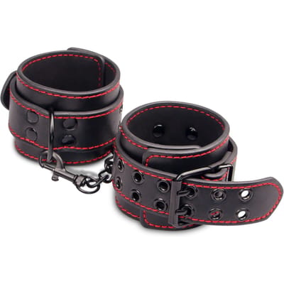 Bondage Handboeien Zwart met rood