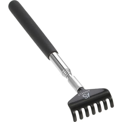 Anself Gratte-dos télescopique en métal compact extensible 5 sections 20-68 cm Bleu noir