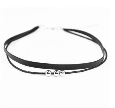 Jomide Choker Trendy Suède - Zwart/Zilverkleurig