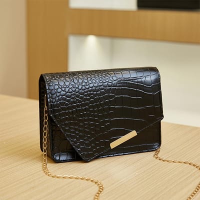 Dames Enkelbandige Tas met Patroon, een Frisse En Zoete Crossbody Tas, Stijlvolle En Minimalistische Handtas zwart