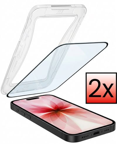 Screenprotector - 2 Stuks - Geschikt voor Apple iPhone 17 - Met Installatie Kit - Beschermglas - Gehard Glas - Tempered Glass - Screen Protector - Inclusief Montage Frame - Buigbaar Hybrid Bescherm Cover