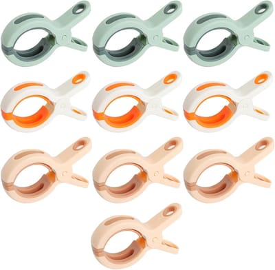 strandhanddoekclips, 10 stuks handdoekclips voor ligstoelen, plastic spoorloze wasknijpers, winddichte quiltclips, antislip wasclips voor ligbedden, wasgoed, zwembadstoelen