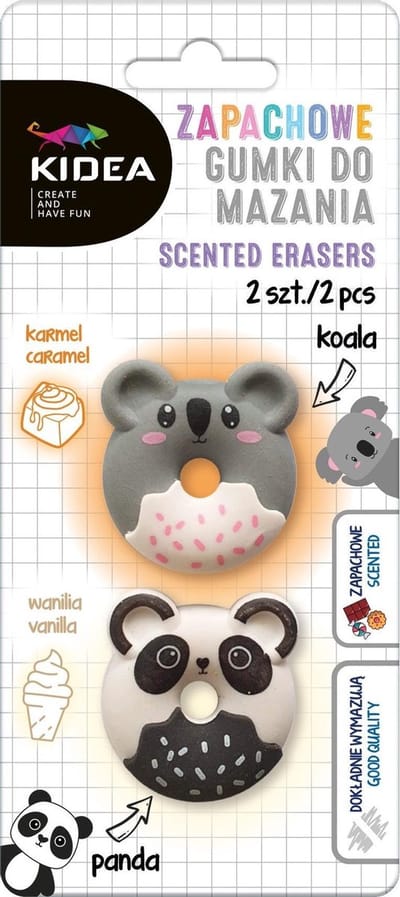 Kidea Geurgummen Rubber Grijs/zwart 2 Stuks