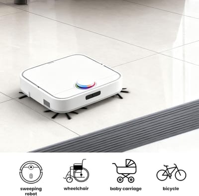 Drempelhelling 90 x 8 x 1 cm, PVC rolstoelhelling met antislip oppervlak voor rolstoelen, kinderwagens en scootmobielen, grijs