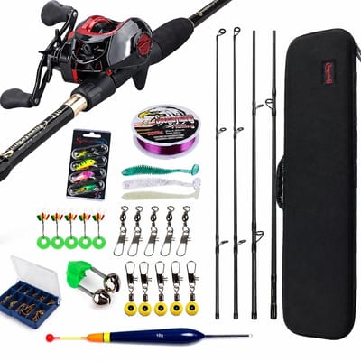 HOB Telescopische Vishengel Set - Hengelset - Werphengel - Carbon - 1,7 m - Vishengel set - Hengelsport - Vis Hengel