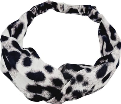 Haarsoires Haarband Twist 5cm – Panterprint – Gladde Stof – Grijs Zwart - Zachte Knoop Hoofdband - Haaraccessoire voor Dames & Meisjes