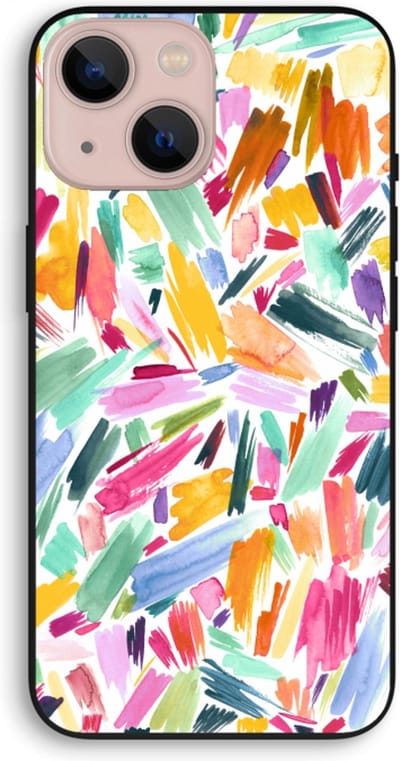Case Company® - Hoesje geschikt voor iPhone 13 mini hoesje - Watercolor Brushstrokes - Biologisch Afbreekbaar Telefoonhoesje - Bescherming alle Kanten en Schermrand