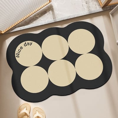 Salle de bain Salle de bain Tapis de porte Absorbant Boue de diatomée Coussin doux Toilette Séchage rapide Tapis antidérapant Toilette Coussin de pied en forme de U 40 * 60CM