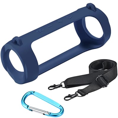 Allecto - Silicone Beschermcase - Schokbestendig - Perfecte pasvorm - Blauw - Waterdicht ontwerp - Ideaal voor JBL FLIP5 FLIP6 - Bescherming tegen ...