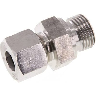 G 1/2'' Buitendraad x 12S RVS Rechte Snijring Koppeling 630 Bar DIN 2353 - FL2S-MC-ST-012G-12-S