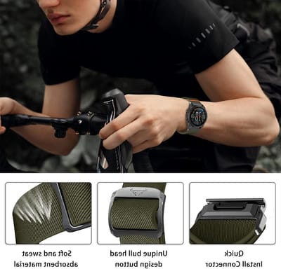 Comfortabele en elastische nylon horlogeband voor 22 mm Fenix 8, Epix Gen 2 en MARQ GOLFER, vervangende strap voor sportieve activiteiten