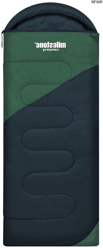 RFWR® Slaapzak met capuchon voor 3 seizoenen - Enkele envelop stijl, waterbestendig en lichtgewicht, ideaal voor kamperen