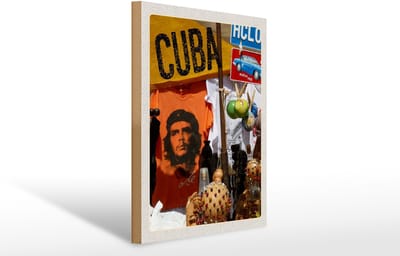 Holzschild Reise 30x40cm Cuba Karibik Che Guevara Havanna Club