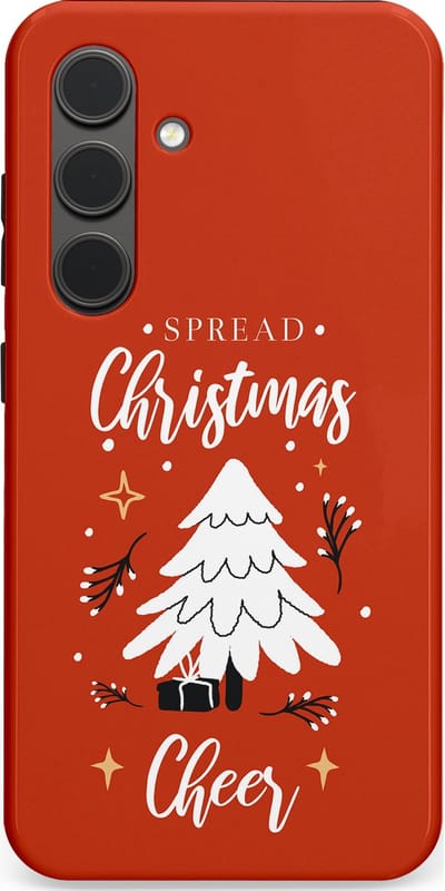 Casetastic hoesje geschikt voor Samsung Galaxy S24 - Dubbellaagse bescherming - Verspreid het Kerstfeest - Fashion Case - Terracotta
