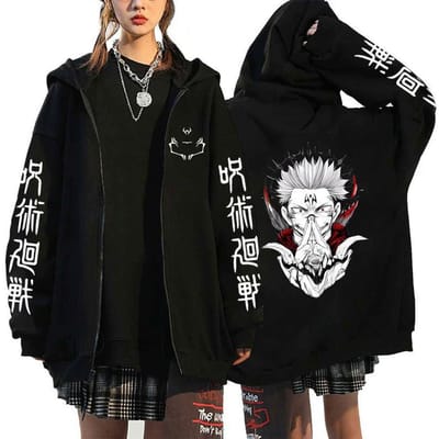 Anime Jujutsu Kaisen Fushiguro Megumi hoodies XS white