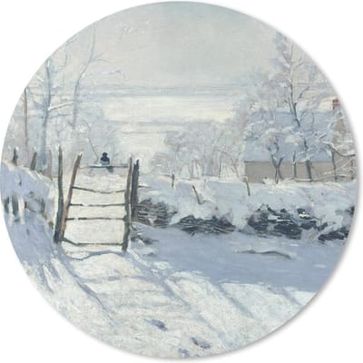 Muismat rond 20x20 cm - Mousepad De ekster - Claude Monet - Ronde muismatten