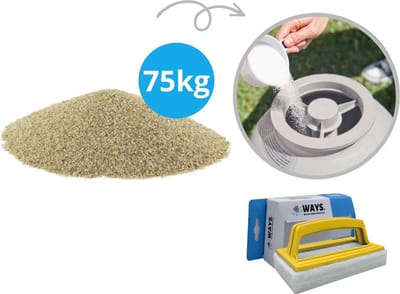 Comfortpool - Voordeelverpakking - Filterzand Zandfilterpomp - Inhoud 75 kg (3 x 25 kilogram) & WAYS scrubborstel