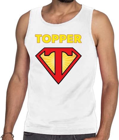 Super Topper tanktop heren wit / mouwloos shirt Super Topper - heren S