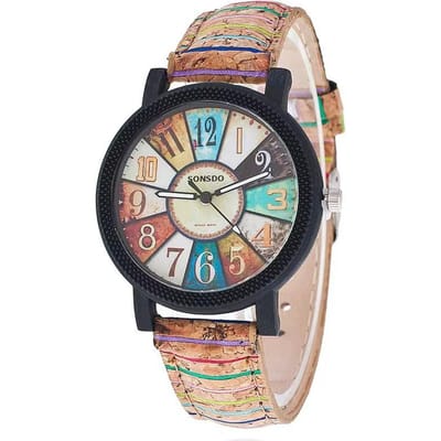 Mode Gepersonaliseerd Eenvoudig Horloge Dameshorloge Vlinder Digitale Band Modehorloge beige