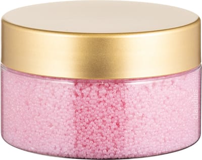 Badkaviaar Rozen - 200 gram - Transparante pot met Luxe gouden deksel - bad parels voor in bad