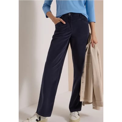 Broek met High Waist en Wide Leg pijpen in een Loose Fit pasvorm