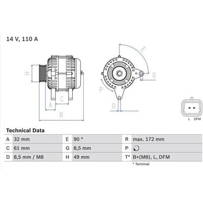 Driefasige generator BOSCH 0 986 080 330