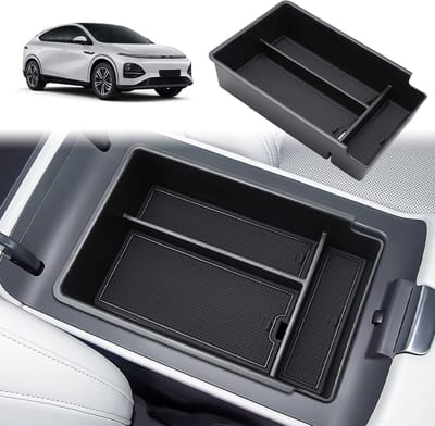 Center Console Opbergdoos voor Xpeng G6 2026-2027 met Antislip Rubbermatten en Organizer Shelf, Ideaal voor Auto Accessoires en Opbergruimte