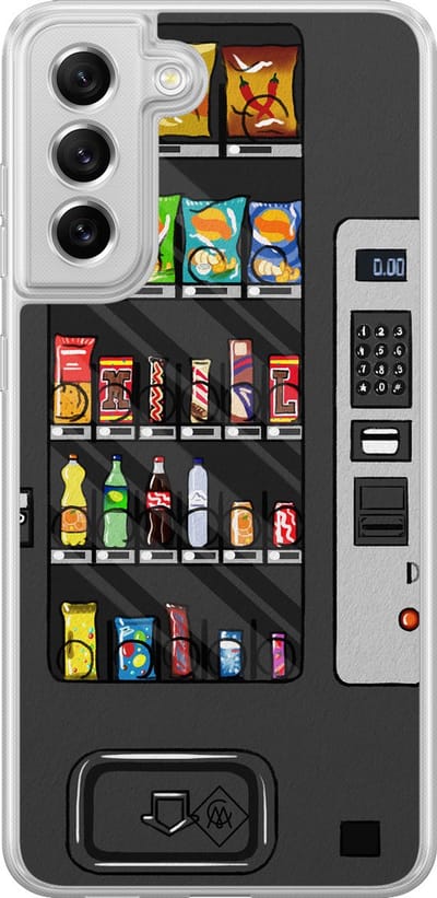 Casimoda® hoesje - Geschikt voor Samsung Galaxy S21 FE - Snoepautomaat - 2-in-1 case - Schokbestendig - Snoep - Verhoogde randen - Multi, Transparant