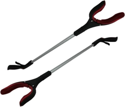 Benson Afvalgrijper - 2x - draaibare kop - 82 cm - kunststof - zwart - grijphulp