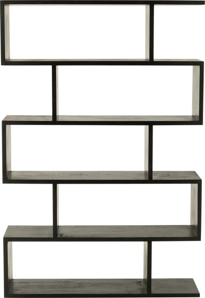 J-Line boekenkast Verticaal Latten - hout - zwart
