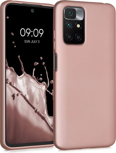 kwmobile telefoonhoesje geschikt voor Xiaomi Redmi 10 (2021 / 2022) - Hoesje voor smartphone - Back cover in metallic roségoud