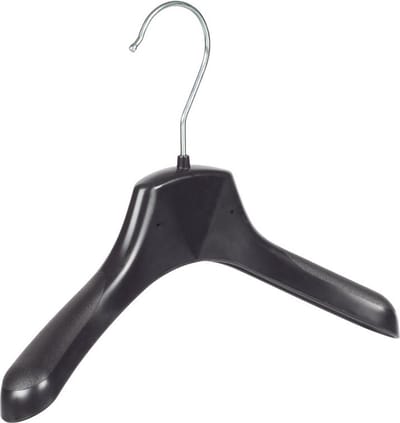 De Kledinghanger Gigant - Mantelhanger - Kostuumhanger - Jassenhanger - Baby - FR26 - 50 Stuks - Kunststof - Zwart - Gebogen Model - Schouderverbreding 3,3 cm - 26 cm - Babybügel - Kledinghanger - Kleerhanger - FR-Serie (FR26_00/50)