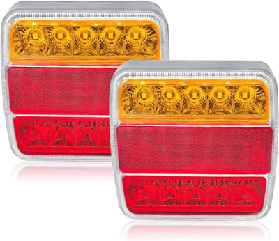 Achterlichten Aanhanger - LED Verlichting - Veilig Transport - 5 Functies Geïntegreerd - Universele Montage - Transparant