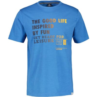 Lerros - T-shirt - Heren - L - 433 LAGOON BLUE - Katoen - 2463070