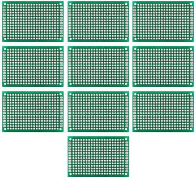 Allecto - Universele Dubbelsidig - Ideaal voor DIY projecten - 4 x 6 cm - Prototyping - 10 Stuks - Geschikt voor Elektronische toepassingen