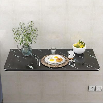 Vouw bureau - Wandbureau bureau - Thuiswerkplek kantoor - Ruimtebesparend inklapbaar - 80x20cm - Zwart
