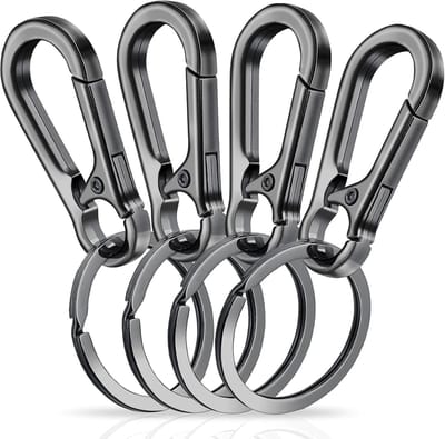 Thijox - Robuuste metalen sleutelhanger met karabijnhaak van zinklegering, snelsluiting sleutelhangerhouder voor camping, tuin, en dagelijks gebruik