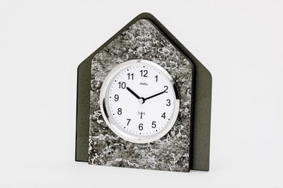 AMS Tafelklok van hout- mat antraciet - radiogestuurd uurwerk 5169