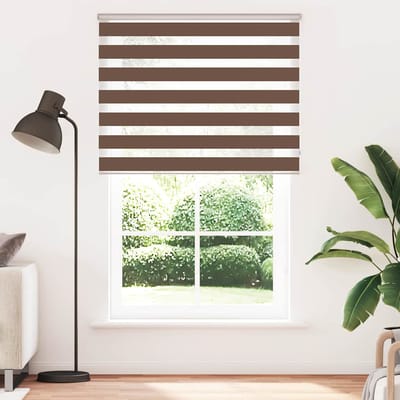 vidaXL - Zebra - rolgordijn - 140x200 - cm - stofbreedte - 135,9cm - polyester - bruin