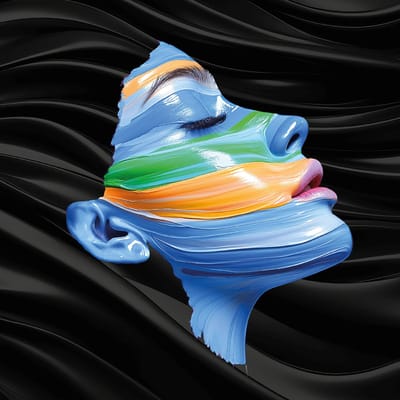 PAINTED FACE 2: plexiglas 60x80cm