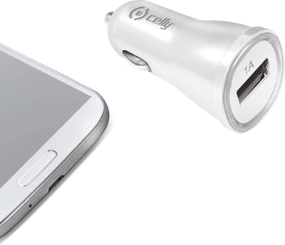 Autolader met 1 USB poort, Wit - Celly