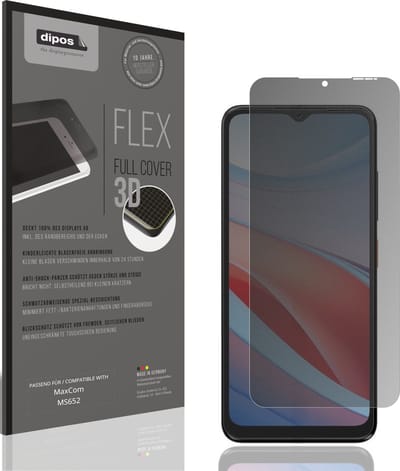 dipos FLEX – Matte Privacy Screenprotector geschikt voor MaxCom MS652 | Volledige Schermbescherming | Case-Friendly